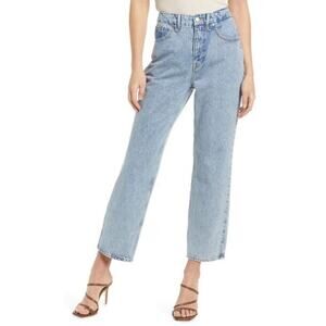 Good American 90s Duster High Rise Cropped Straight Leg Jeans Size 10 30